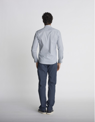 Chemise à micro-motifs bleue CHASSIS