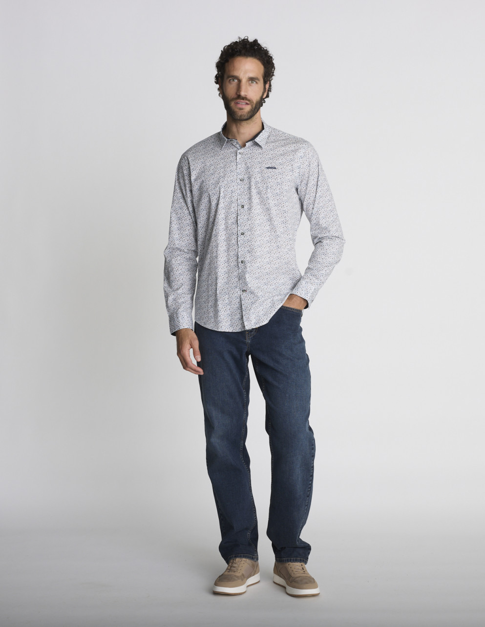 Chemise imprimée verte CIMENT