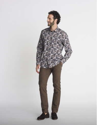 Chemise à imprimé floral noire CIRCUIT