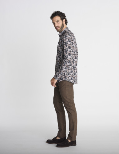 Chemise à imprimé floral noire CIRCUIT