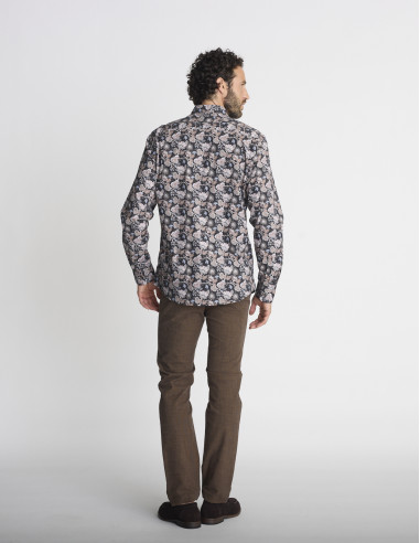 Chemise à imprimé floral noire CIRCUIT