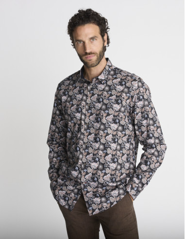 Chemise à imprimé floral noire CIRCUIT