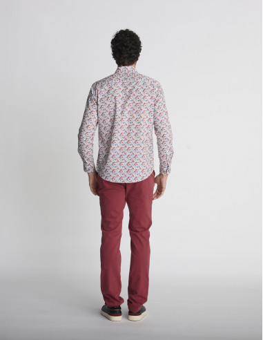 Chemise à imprimé floral blanche...