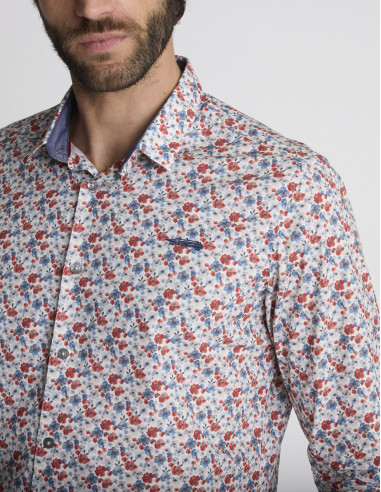 Chemise à imprimé floral blanche...
