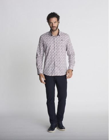 Chemise à motif cachemire blanche CORDE
