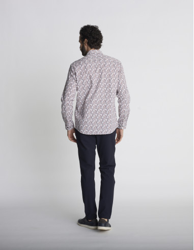 Chemise à motif cachemire blanche CORDE