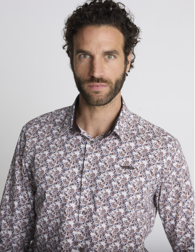 Chemise à motif cachemire blanche CORDE
