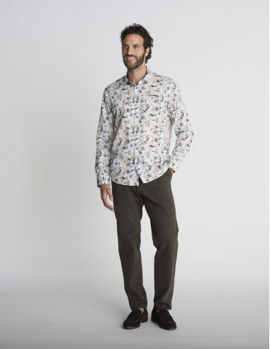Chemise à imprimé floral blanche...