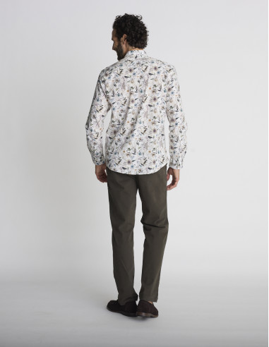 Chemise à imprimé floral blanche...