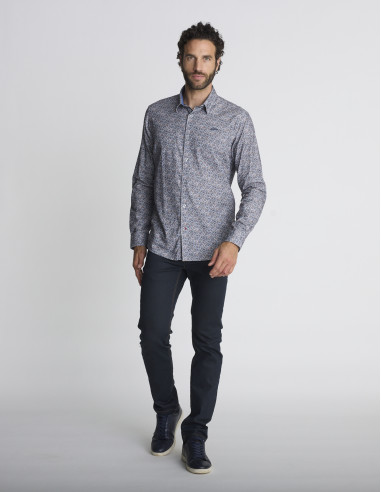 Chemise imprimée grise COLLAGE