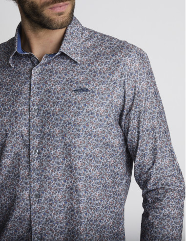 Chemise imprimée grise COLLAGE