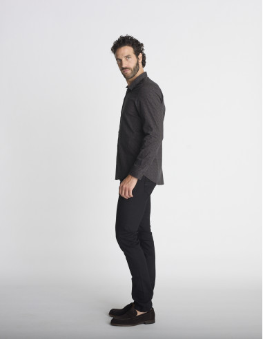 Chemise à micro-motifs marron CLOISON