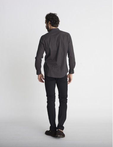 Chemise à micro-motifs marron CLOISON