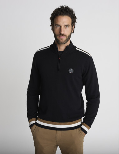 Pull col camionneur noir TEMPOS