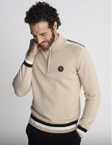 Pull col camionneur beige TEMPOS