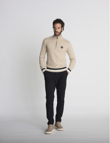 Pull col camionneur beige TEMPOS