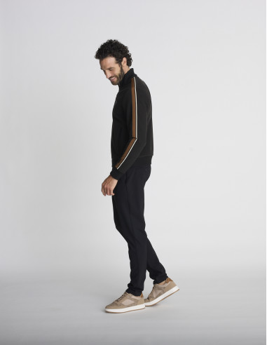 Gilet zippé en maille noire GAMME
