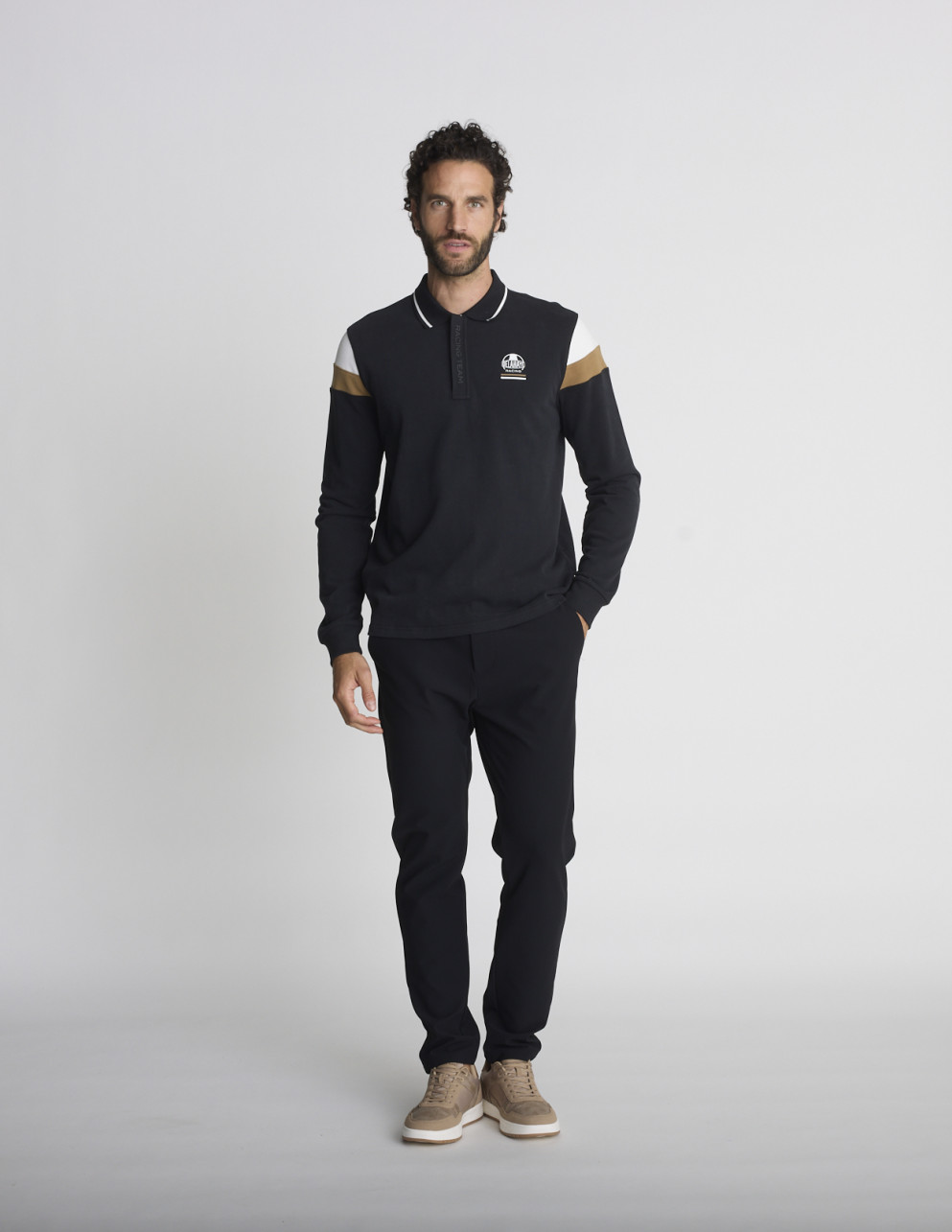 Polo manches longues noir...