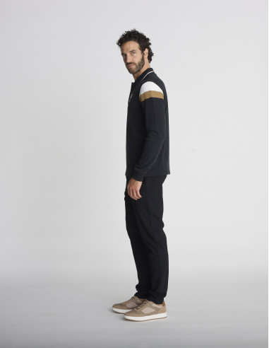 Polo manches longues noir LAMAS