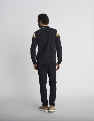 Polo manches longues noir LAMAS