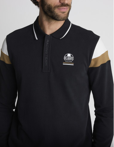 Polo manches longues noir LAMAS