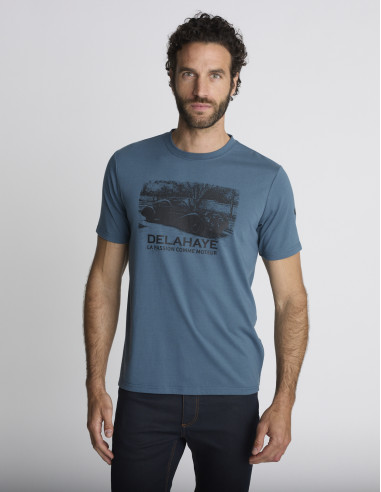 T-shirt imprimé bleu pétrole LAPS