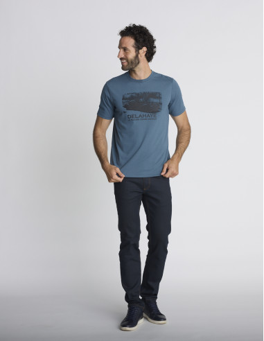 T-shirt imprimé bleu pétrole LAPS