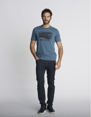 T-shirt imprimé bleu pétrole LAPS