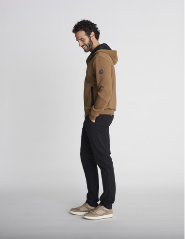 Gilet zippé à capuche camel GENEPI