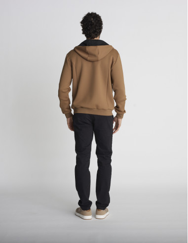 Gilet zippé à capuche camel GENEPI
