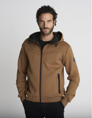 Gilet zippé à capuche camel GENEPI