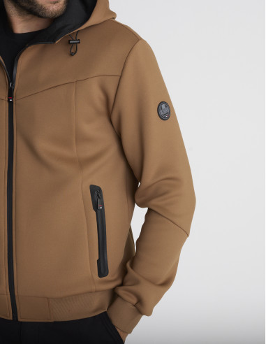Gilet zippé à capuche camel GENEPI