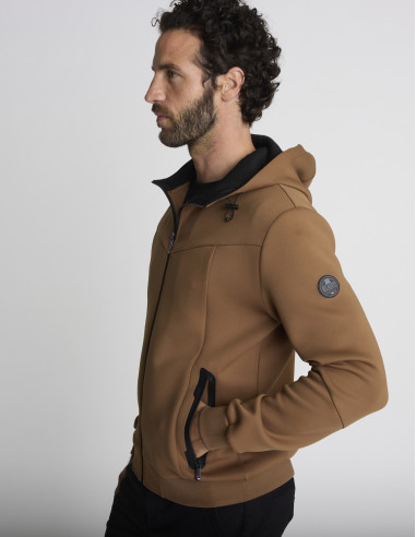 Gilet zippé à capuche camel GENEPI