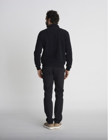 Gilet zippé texturé noir GEOLOGIE