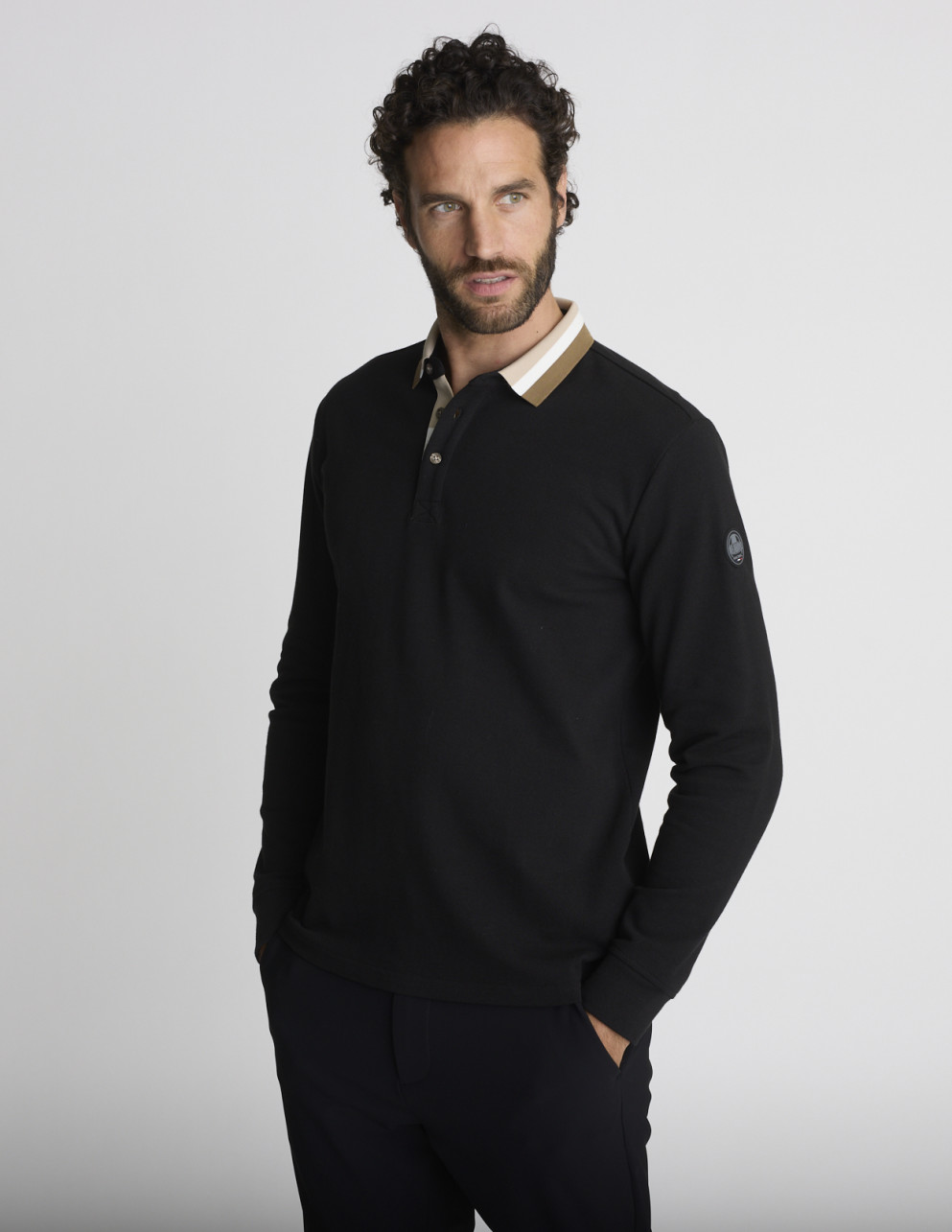 Polo manches longues noir LAVE