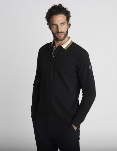 Polo manches longues noir LAVE