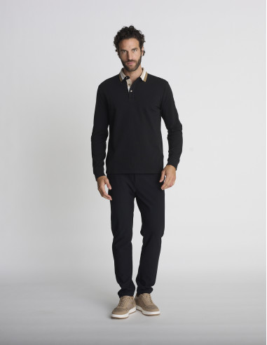 Polo manches longues noir LAVE