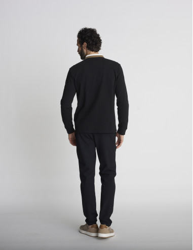 Polo manches longues noir LAVE