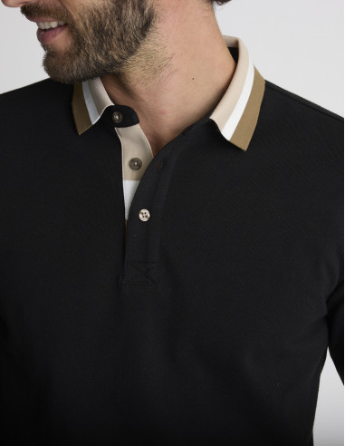 Polo manches longues noir LAVE