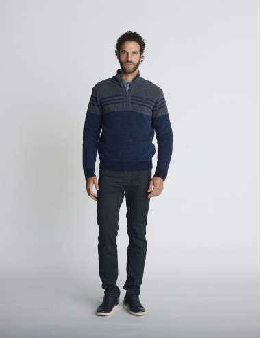 Pull camionneur bleu marine THOLLON