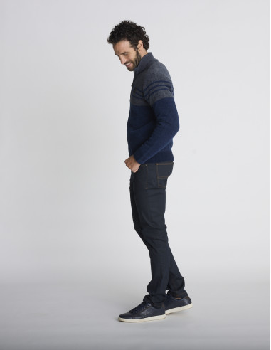 Pull camionneur bleu marine THOLLON
