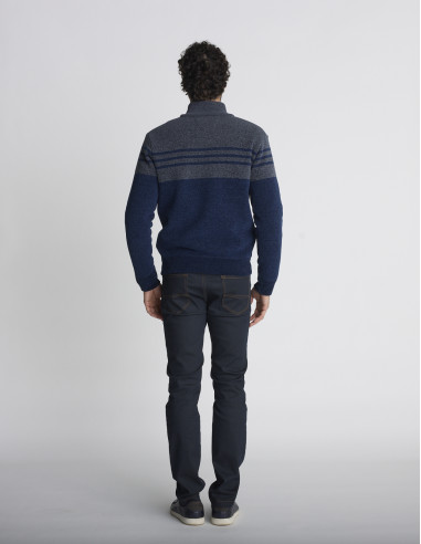 Pull camionneur bleu marine THOLLON