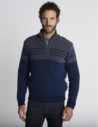 Pull camionneur bleu marine THOLLON