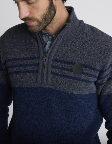 Pull camionneur bleu marine THOLLON