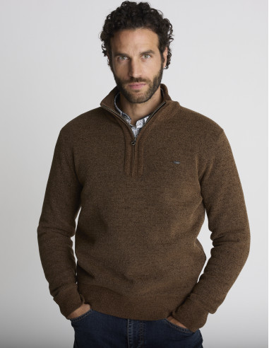 Pull camionneur marron TYROLIENNE