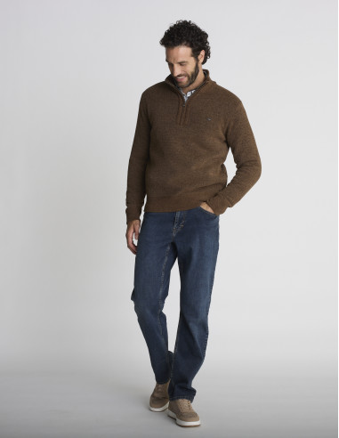 Pull camionneur marron TYROLIENNE