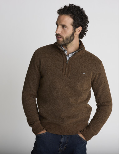Pull camionneur marron TYROLIENNE
