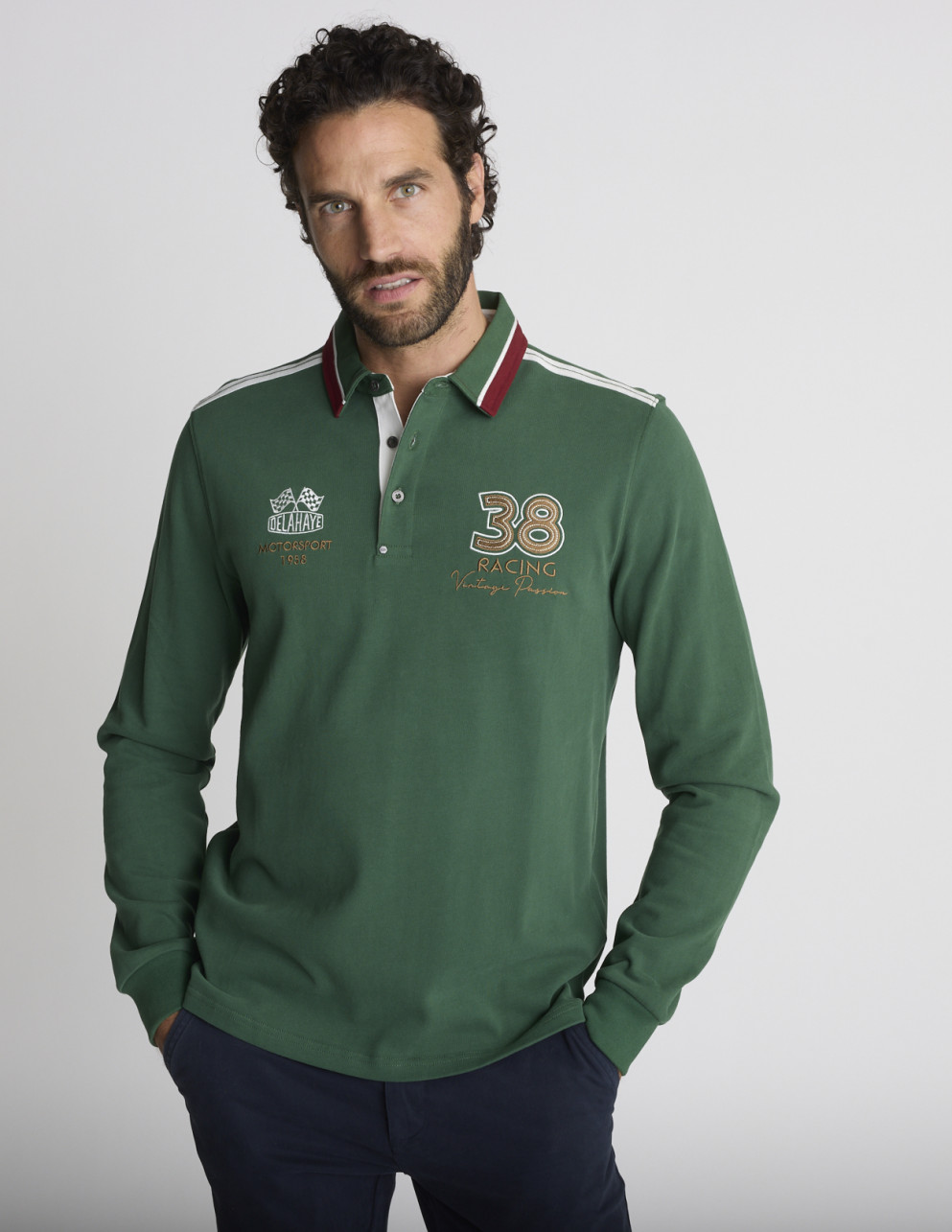 Polo manches longues vert...