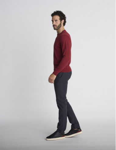 Pull col rond rouge LIEN
