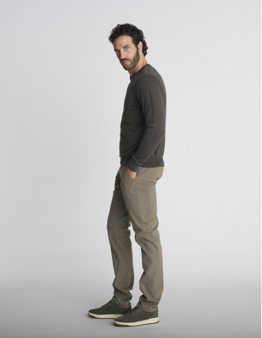 Pull col rond kaki LIEN